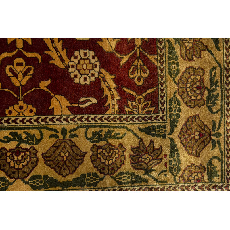 Hand-Knotted High-Quality Red and Gold Area Rug