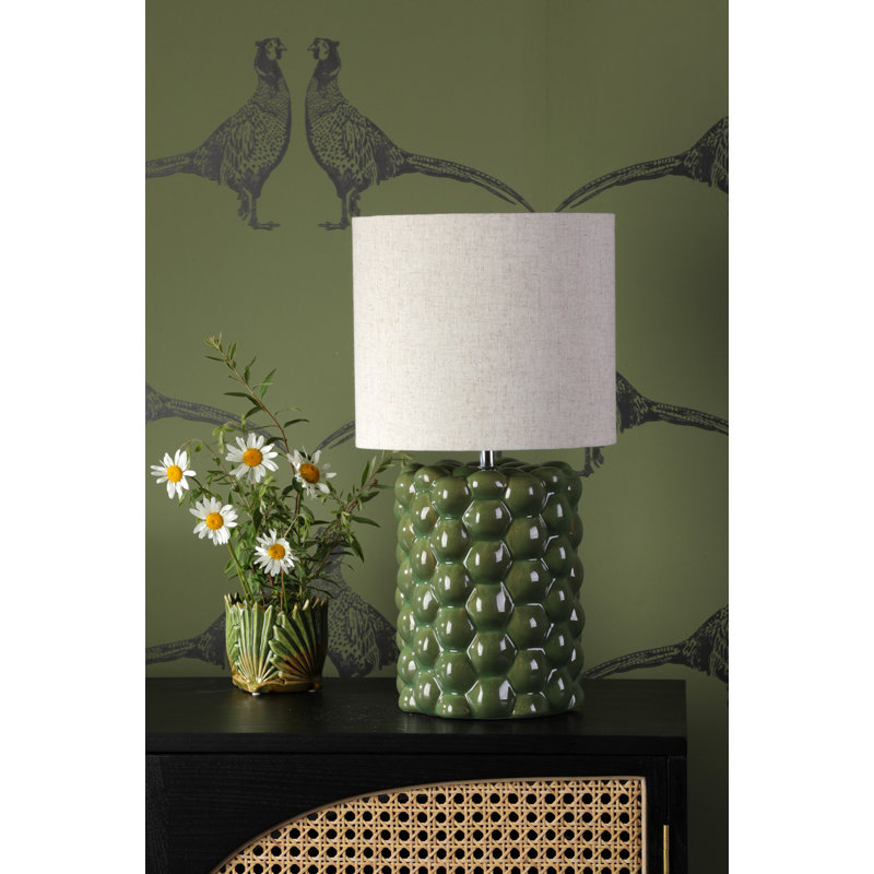 Jayden Table Lamp Glaze With Shade, Green