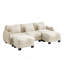 Canapé ergonomique en chenille 3 places avec 2 repose-pieds et coussin de taille délicate pour salon, chambre à coucher-1335441724