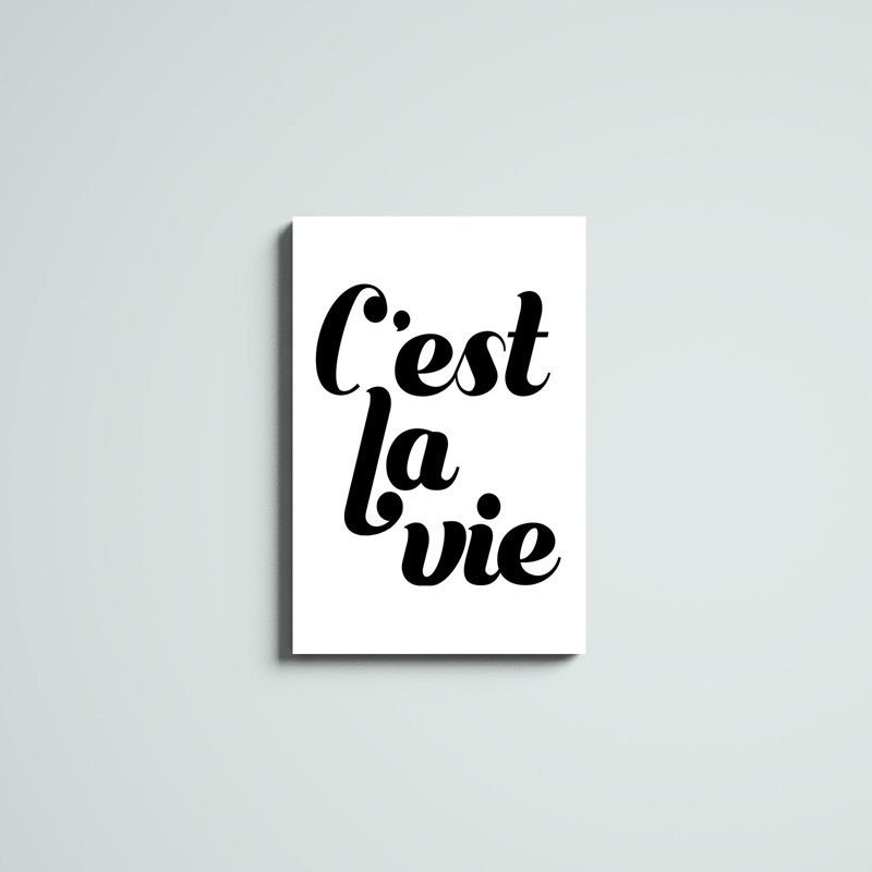 «La Vie IV», art textuel sur toile, H 30 po x l 20 po