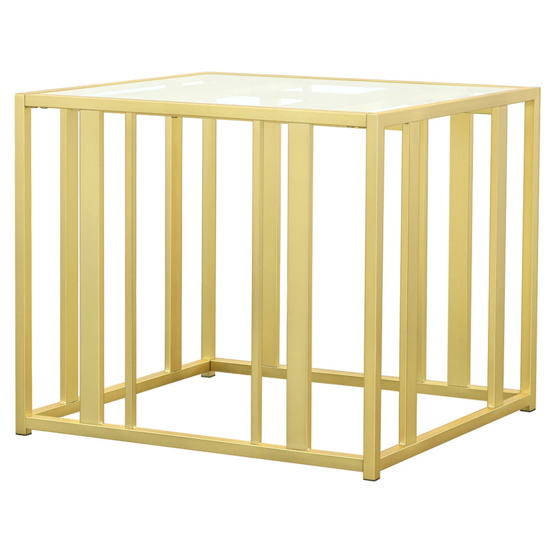 Phillps End Table, Matte Brass