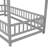 Thendara Floor Bed Frame, Wooden Platform Bed with House Roof Frame and Fence Guardrails-1204429193-1204429196