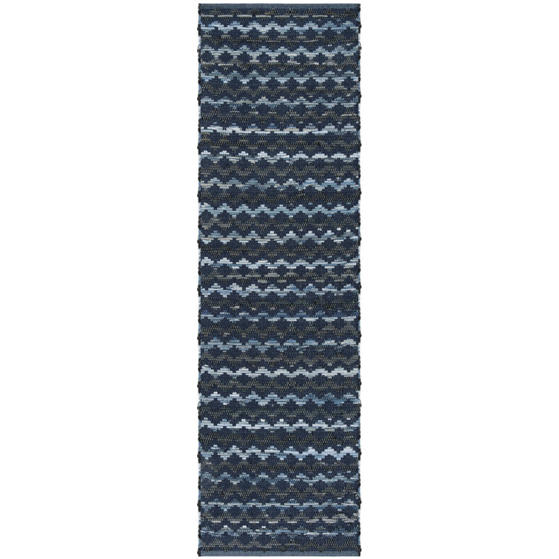 Tapis en coton tissé à la main Amaral, Tapis de couloir 2 pi 3 po x 6 pi
