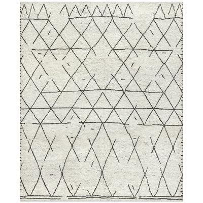 Organic Hand Knotted Geometric Area Rug