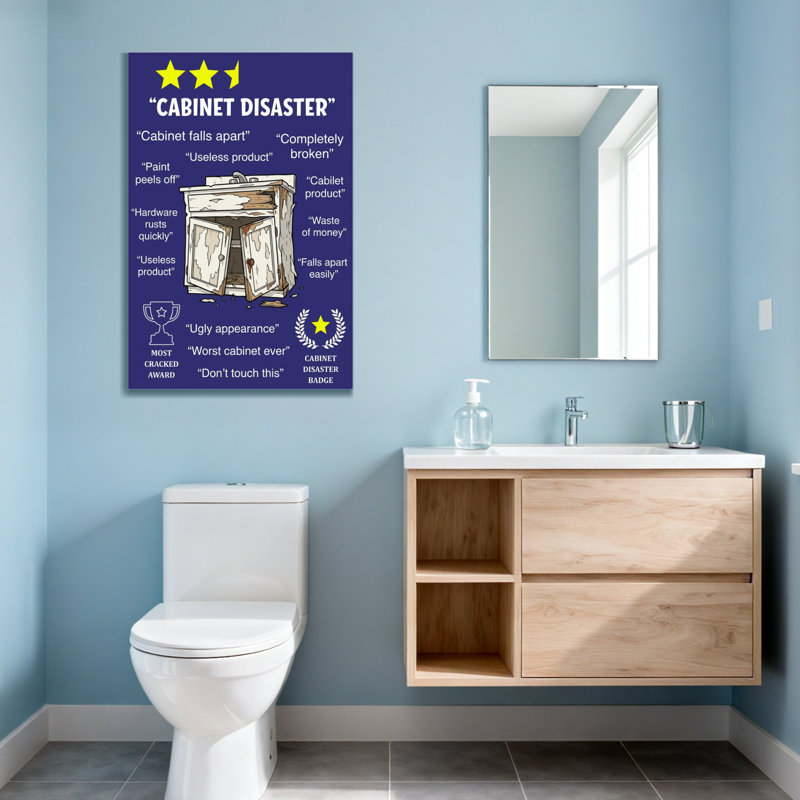 Bath & Laundry Cabinet Disaster Review Pattern Print, 20" H x 30" W