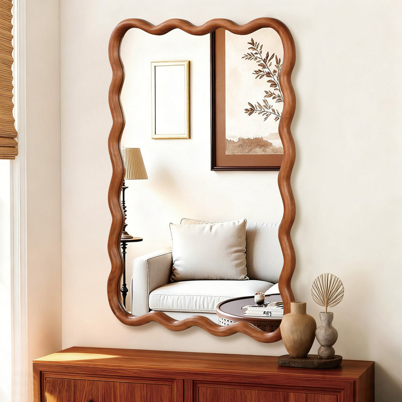 Cadre décoratif ondulé en bois Chesney, Yellow Brown