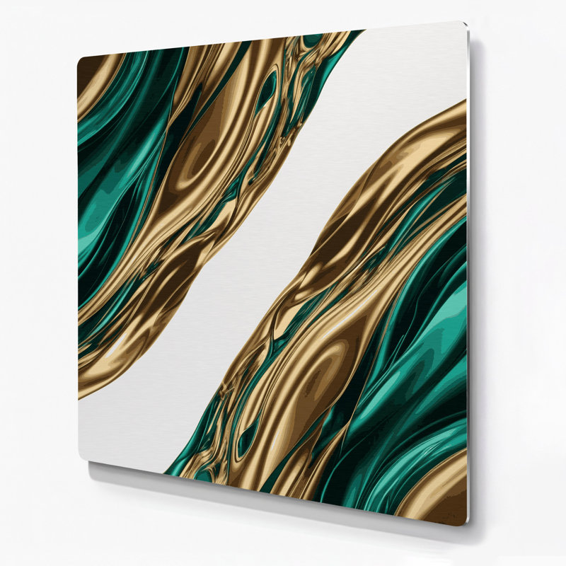 Gradient Abstract 61, art mural en métal vert, H 12 po x l 12 po