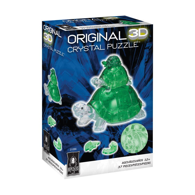 Crystal Clear 3D Turtles Puzzle for 3 Players