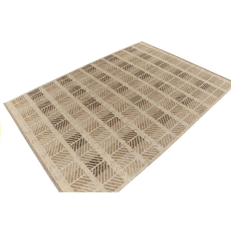 Scandinavian Wool Geometric Area Rug, Rectangle 14' x 20'