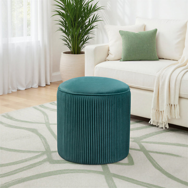 Repose-pieds Terri, Velours vert foncé