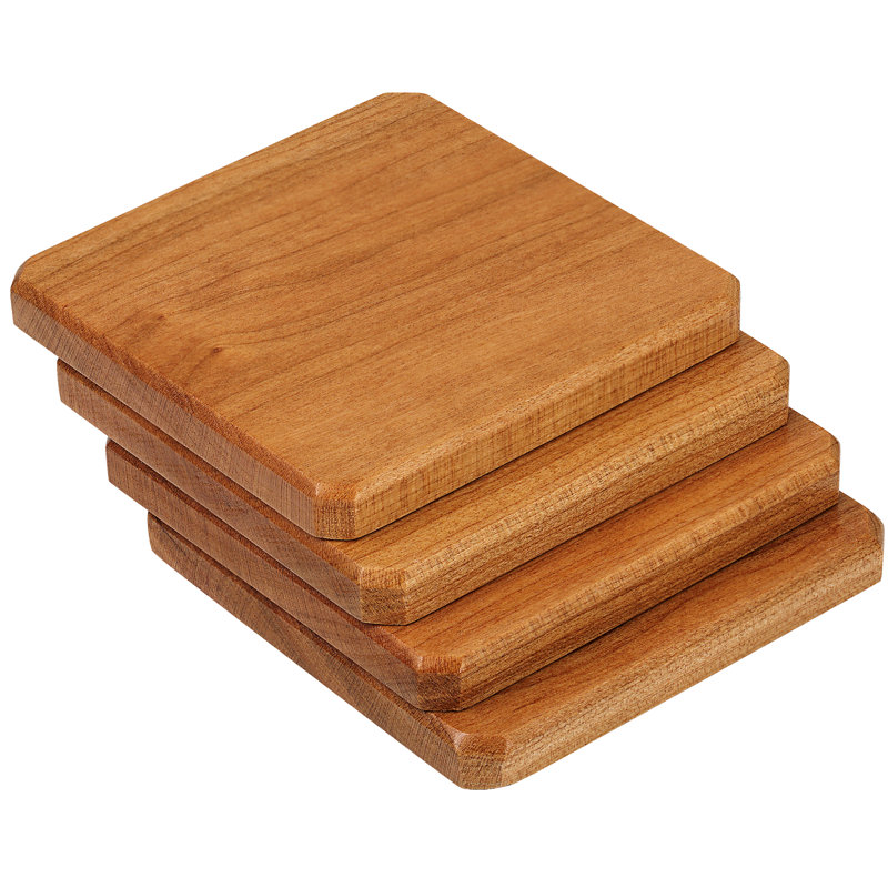 Wood Coaster Set With Holder