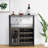 Wine Bar Cabinet with Wine Racks, Glass Holders & Mesh Door-1852072681