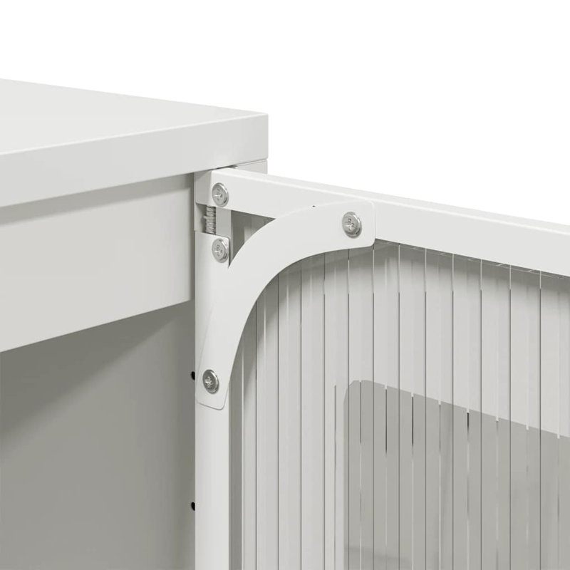Highboard 68X39x123 Cm Steel, White