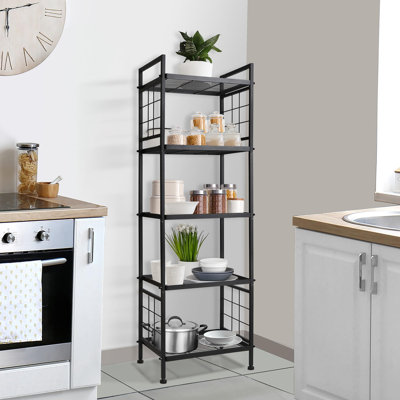 Étagère de rangement à 5 fils, étagère en métal pour garde-manger et cuisine (noir)
