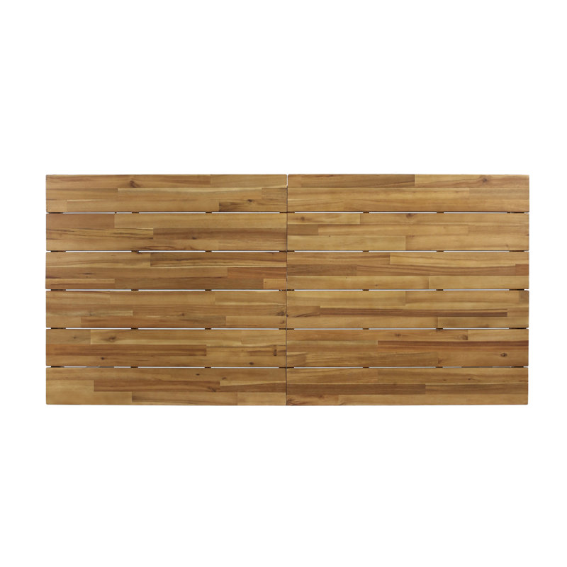 Rectangular Outdoor Dining Table, 71"L Acacia Wood Patio Table, Outdoor Farmhouse Bistro Table