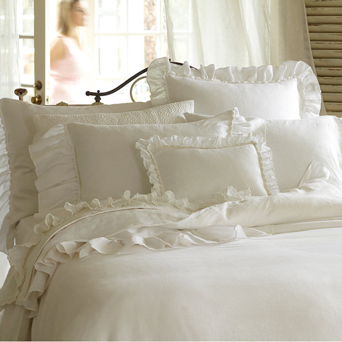 Verandah Modern & Contemporary Linen Standard Duvet Cover, King, Pink