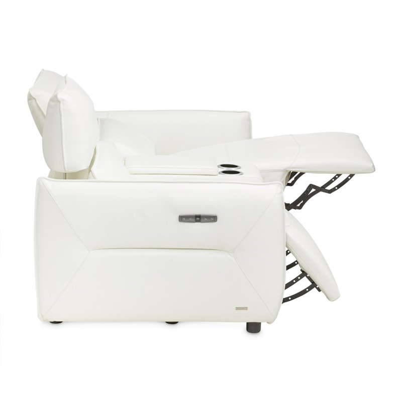 Mia Bella 78'' Recessed Arm Reclining Loveseat, White
