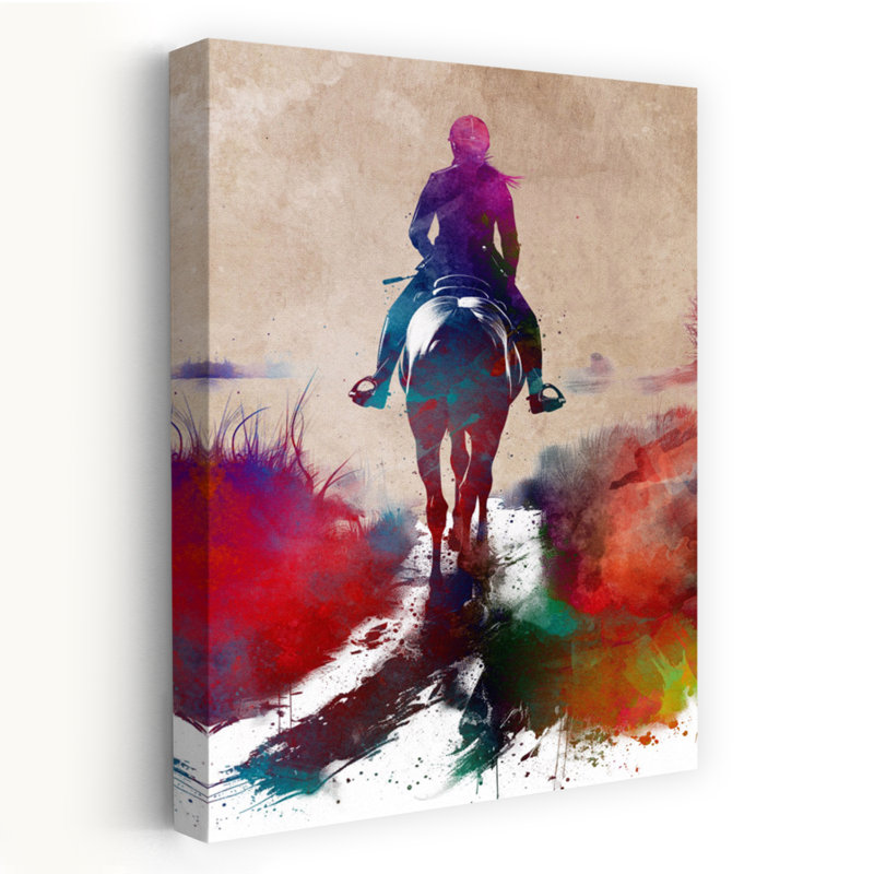 «Sport Horserider Art», reproduction d'art murale cheval contemporain, 24" H x 16" W