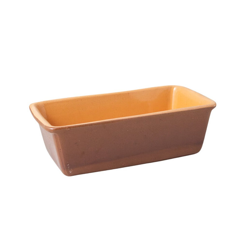 Poêle rectangulaire en grès rétro français Vintage - très grand (2,5 L) - brun