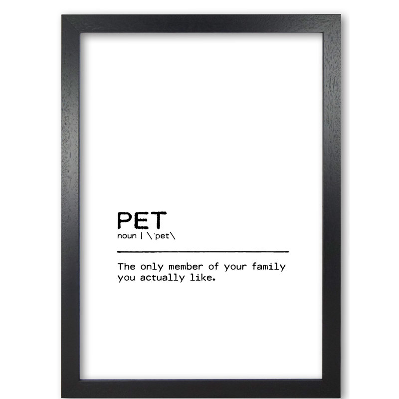 Pet Family - Print, Black Grain Frame, 60 cm H x 42 cm W x 5 cm D