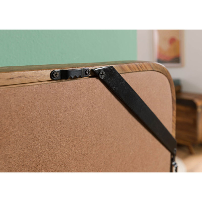 MAILAND Solid Wood Rectangle Mirror, Dark Brown