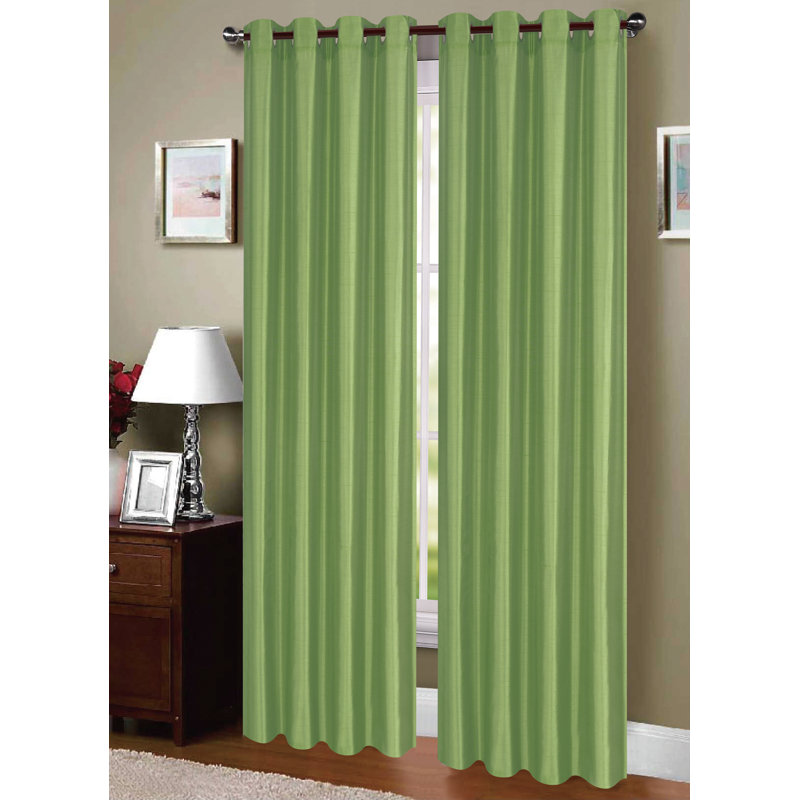 Ahura Sheer Curtain Single Panel, Lime