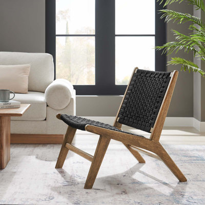 Modway Saoirse Woven Rope Wood Accent Lounge Chair by Modway