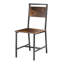 Ensemble de 4 chaises de salle à manger, chaises de table en bois avec structure et dossier en métal, chaise d'appoint en cuir facile à assembler, chaise en noyer de campagne moderne pour le salon de la cuisine, brun rustique et noir
