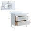 Ensemble de meuble-lavabo autoportant blanc 36 po avec 2 ensembles de poignées et plateau en marbre d'ingénierie entièrement assemblé