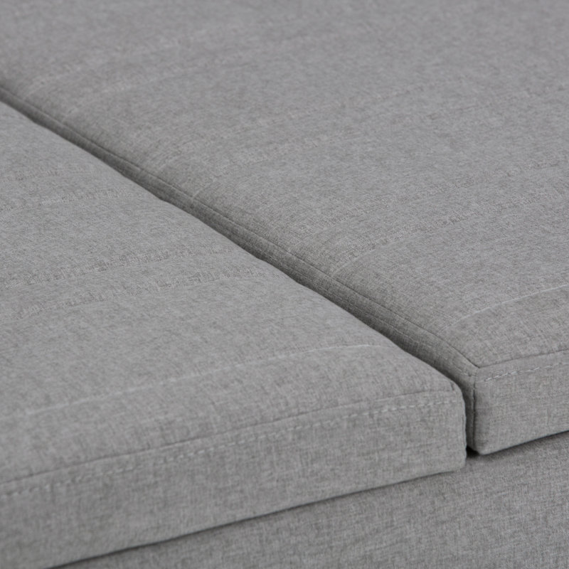 Ellis 36" Dove Grey Linen Look Fabric Coffee Table Ottoman