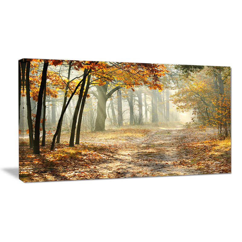 Bright Yellow Fall Morning Landscape Canvas Print, 32" x 16"