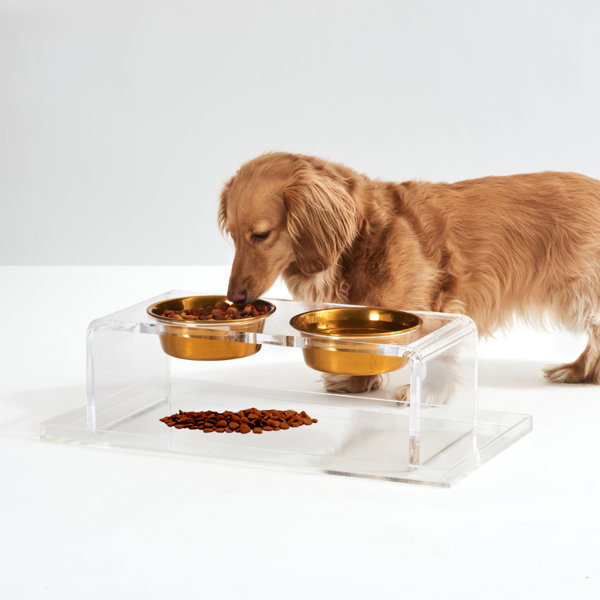 PawHut Large Elevated Dog Bowls with Storage Drawer Containing 21L  Capacity, Raised Dog Bowl Stand Pet Food Bowl Dog Feeding Station, White