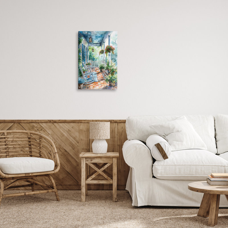 Art mural sur toile de géraniums en pot par Franklyn Gregory bp-461_CN, H 24 po x l 16 po