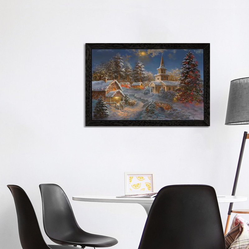 Happy Spirits Await Christmas by Nicky Boehme - Painting on Canvas, Black Floater Framed, 152.5 cm H x 101.5 cm W