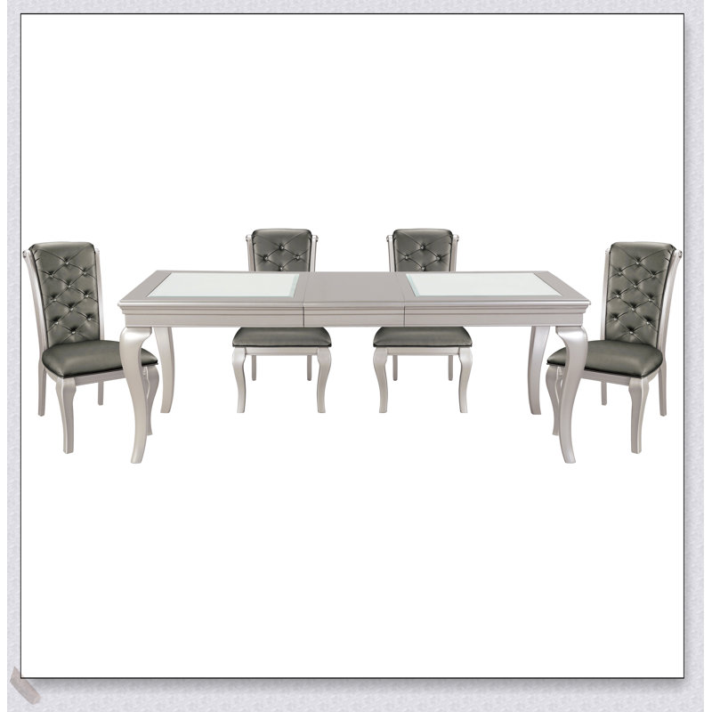Ensemble de salle à manger 5 pièces Modern Glam, 5 pièces: table, 4 chaises