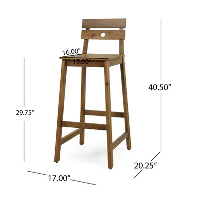 Mistana™ Caudell Acacia Wood Barstools (Set Of 2) | Wayfair