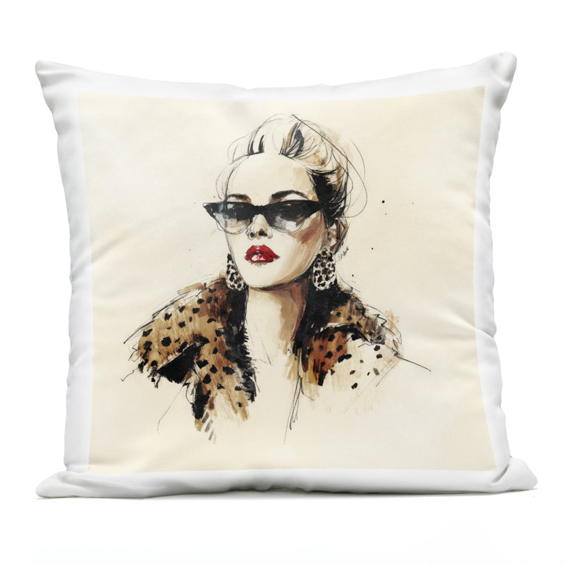 Coussin d'extérieur imprimé Glam Leopard Portrait Sonata, par Svetlana Aleynikova