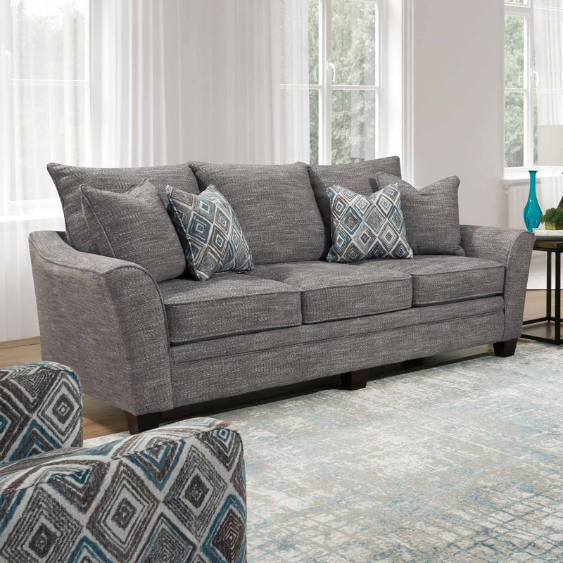 Joeseline 99.5" Flared Arm Sofa with Reversible Cushions, Pewter