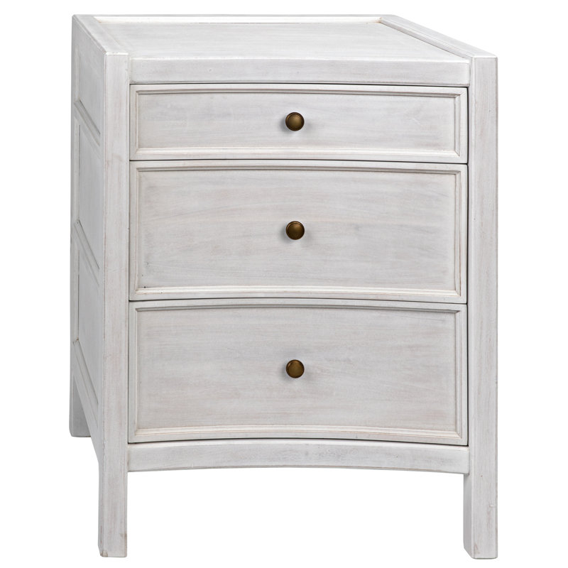 Hampton 24'' W Solid Wood Nightstand, White Wash