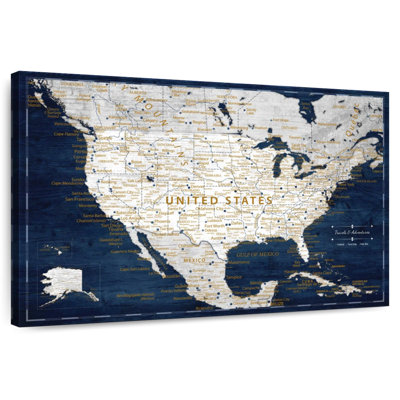 Bouton-poussoir USA Milstead sur bleu marine