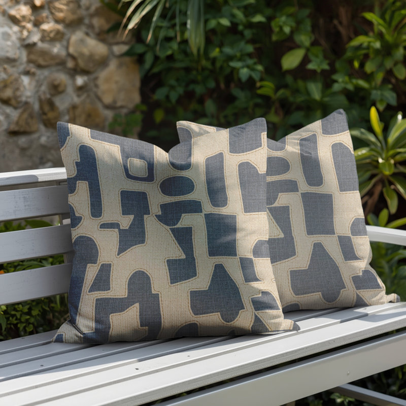 Coussin intérieur / extérieur réversible Jara, Gris, 20 x 20