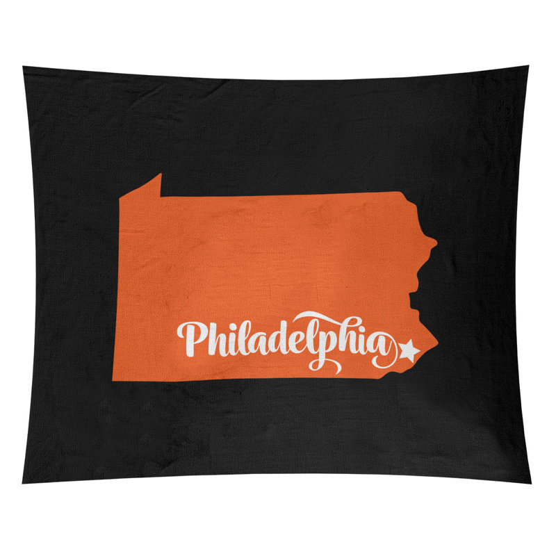 Tapisserie de Philadelphie, Pennsylvanie, H 51 po x l 60 po, Noir / Orange