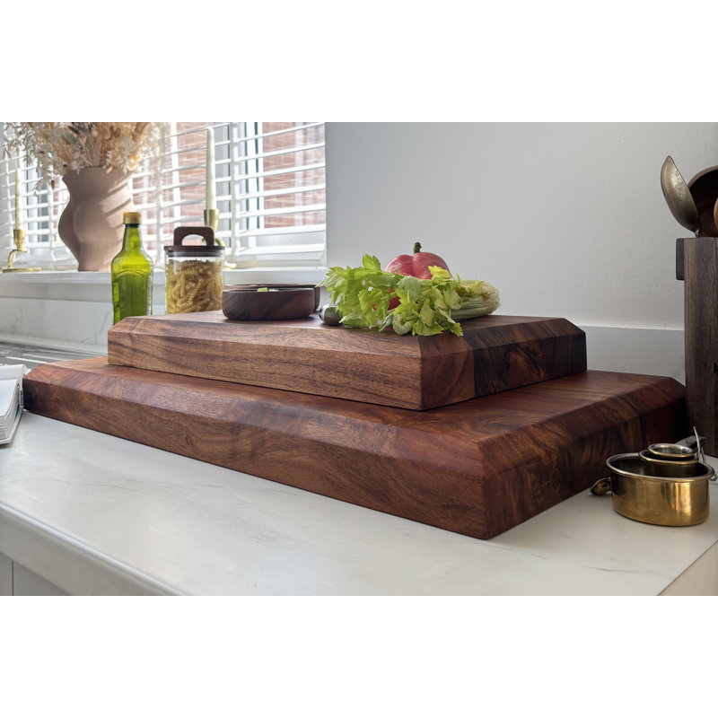 Sussex Pro Chef Premium Quality Very Large Thick Acacia Wood Chopping Board Cutting Block With Bevelled Edges. - Very Large