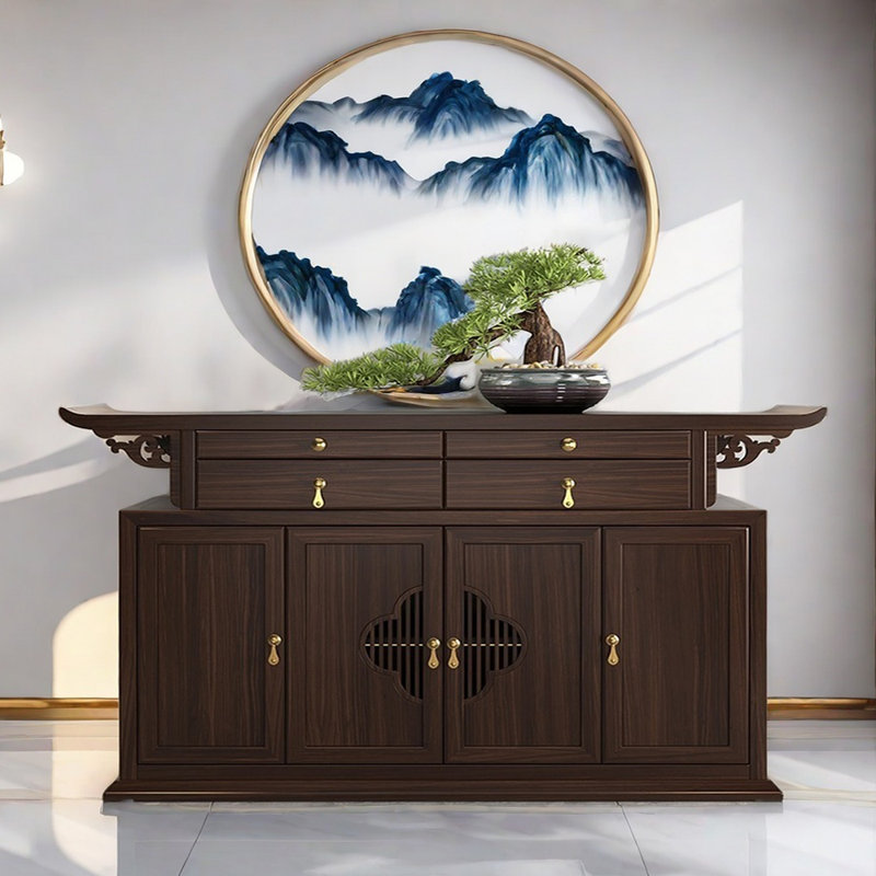 Buffet en bois massif de style chinois
