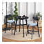 3 Pieces Bar Table Set,Modern Round Counter Height Pub Table, Wooden High Top with Bar Stools Pub Dining Set for Kitchen,Restaurant,Cocktail Bar-427523143-427523142