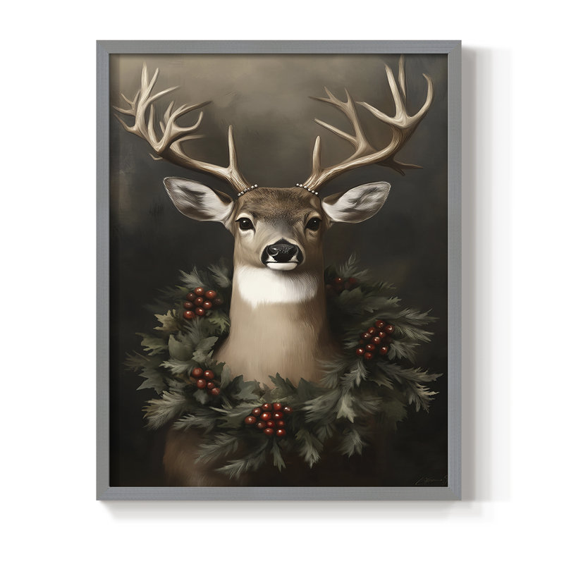 «Christmas Holiday Art», série 2, CCXxI, reproduction encadrée - bois massif, H 30 po x l 24 po, Gris