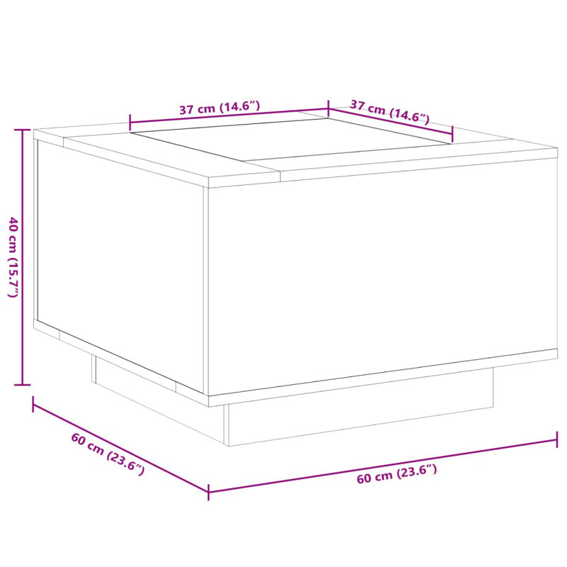 Dalraj Coffee Table, Brown Oak, Brown Oak/Transparent