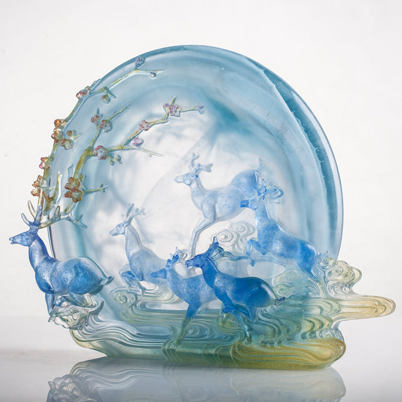 Song of Triumph Deer, Amber/Sky Blue