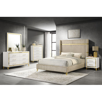 Ensemble de chambre avec grand lit 5 pièces Rohnan
