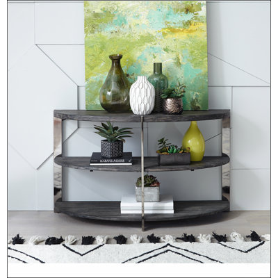 Console Kalne en forme de demi-lune avec 2 tablettes ouvertes